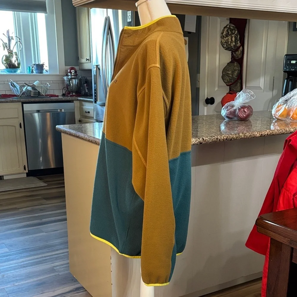 Marmot Men's Rocklin pullover 1/2 zip-up Mustard and Teal size XL oversized NWOT